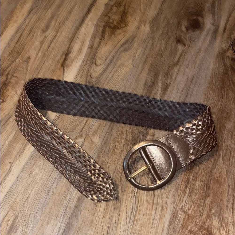 Y2K Genuine Leather Wide Woven Belt